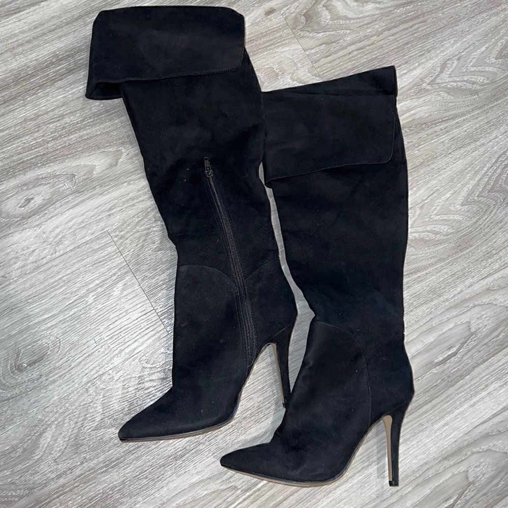 Rock&Republic knee high fold over faux suede boots